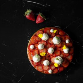 Tarte aux fraises et basilic