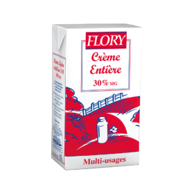 Crème fraîche entière 30%MG - Brique 1L - Flory