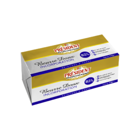 Beurre doux d'incorporation - 83%MG - 1kg - Président Professionnel