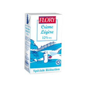 Crème fraîche légère 12%MG spéciale Réduction - Brique 1L - Flory