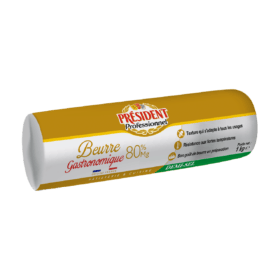 Beurre gastronomique Demi-sel - 80%MG - Rouleau 1kg - Président Professionnel