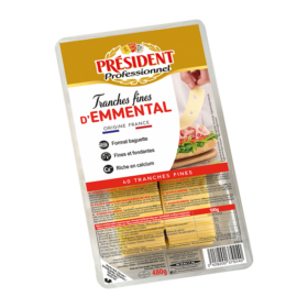 Tranches fines d'emmental - Fromage en tranches - Président Professionnel