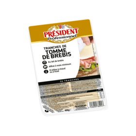 Tomme de brebis en tranches - Fromage en tranches - Président Professionnel