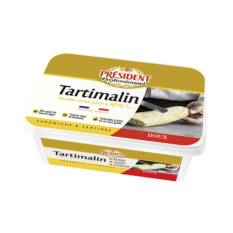 lactalisfoodservice-beurre-president-professionnel-tartimalin-beurre-leger-doux-40mg-barquette-1kg