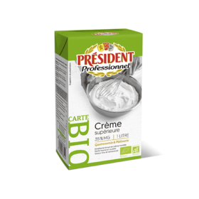 Crème supérieure 35%MG Bio - Brique 1L - Président Professionnel