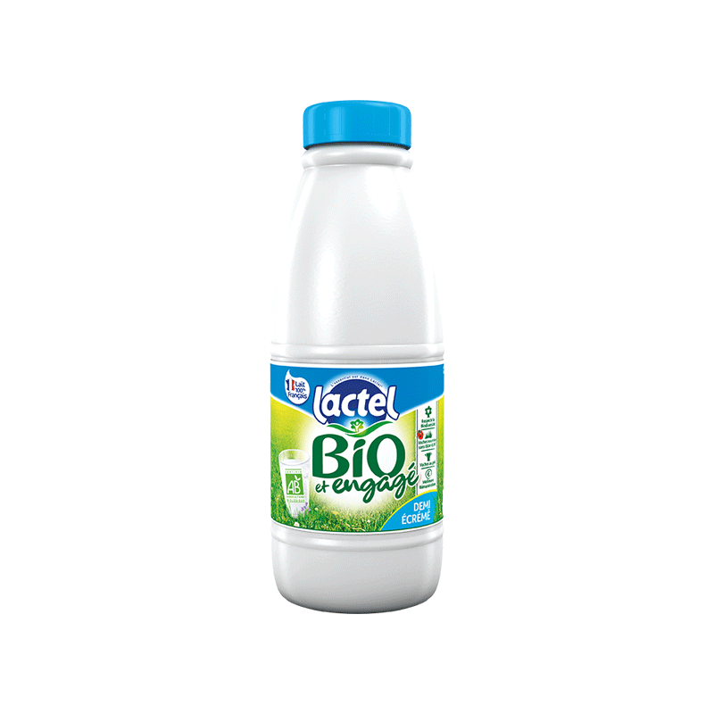 Lait DemiÉcrémé BIO UHT Bouteille 1L Lactalis Foodservice