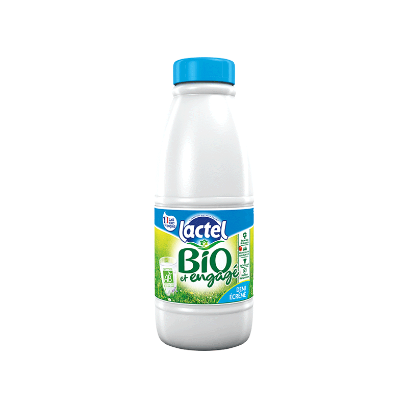 Lait Demi-Écrémé BIO UHT, Bouteille 1L