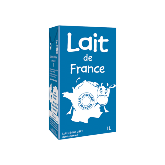 Lait DemiÉcrémé UHT Lait de France Brique 1L Lactalis Foodservice