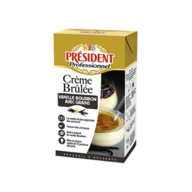 Appareil à Crème Brûlée Vanille avec grains - Brique de 1L - Président Professionnel