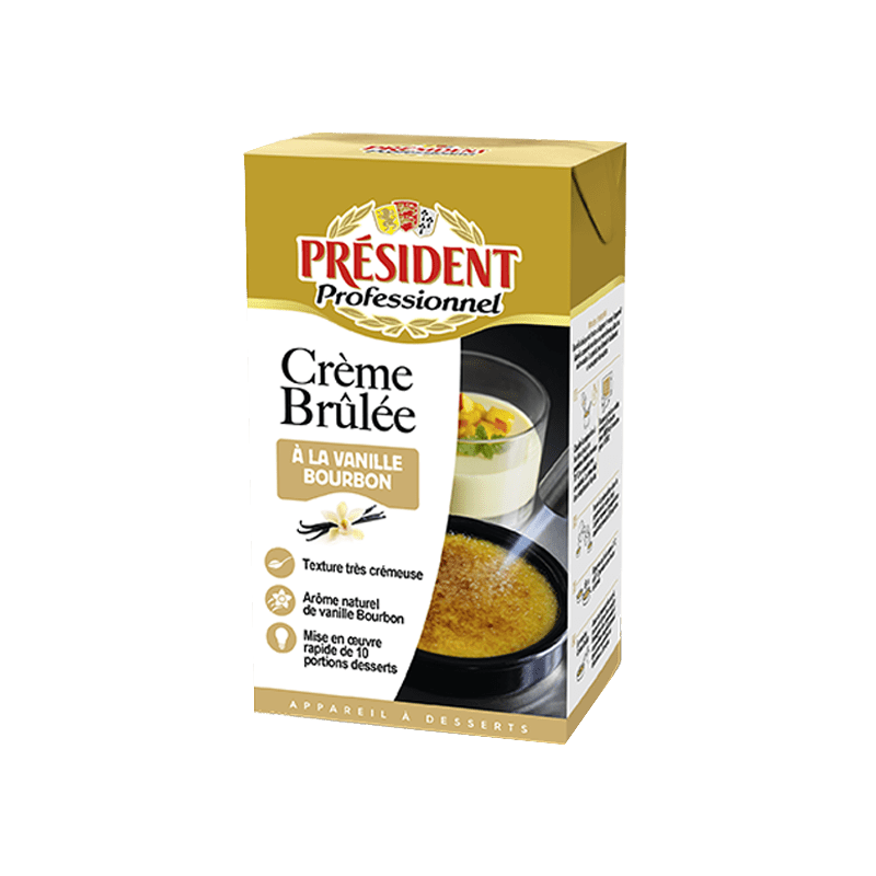 Appareil à Crème Brûlée Vanille - Brique de 1L - Président Professionnel