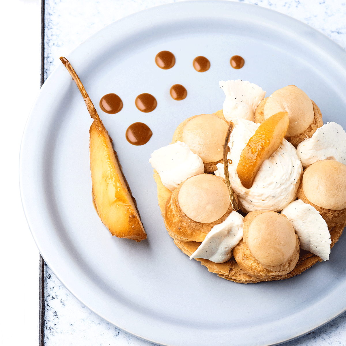Recette Saint Honoré Reblochon et poire Lactalis Foodservice