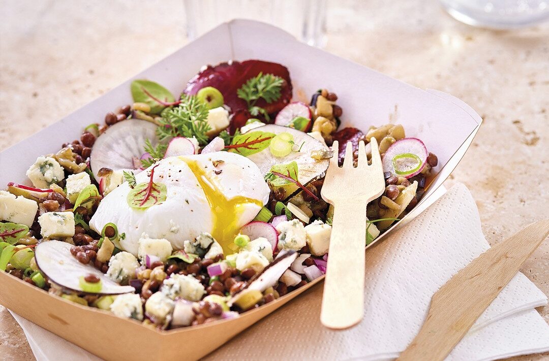 Salade de lentilles et dés de Roquefort Société Professionnel