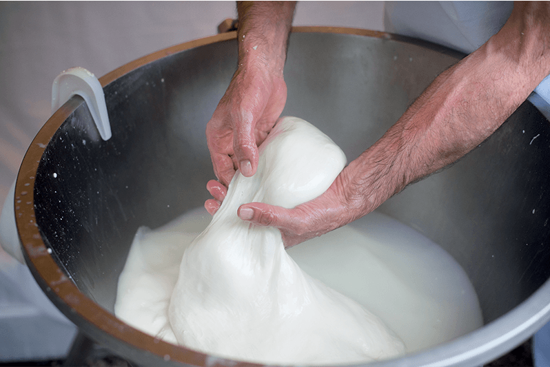 Fabrication de la mozzarella